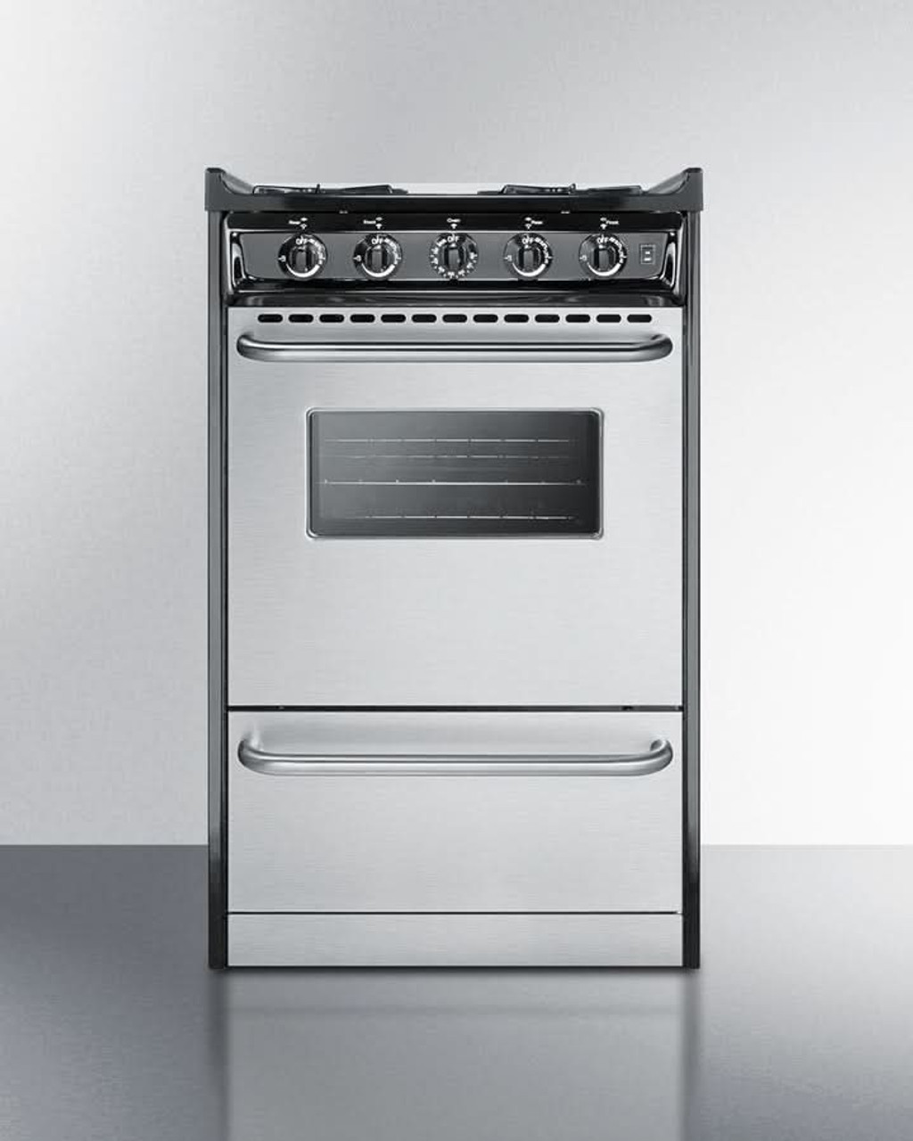 Summit - 20" Wide Gas Range, Open Burners - TNM1107BRW