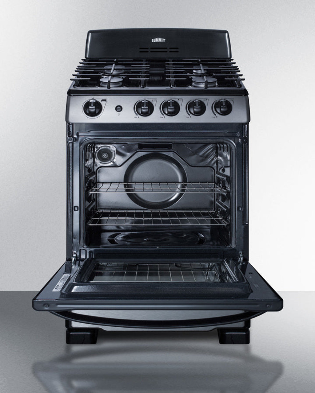 Summit - 24" Wide Gas Range & Convertible Hood - RGH24RSS