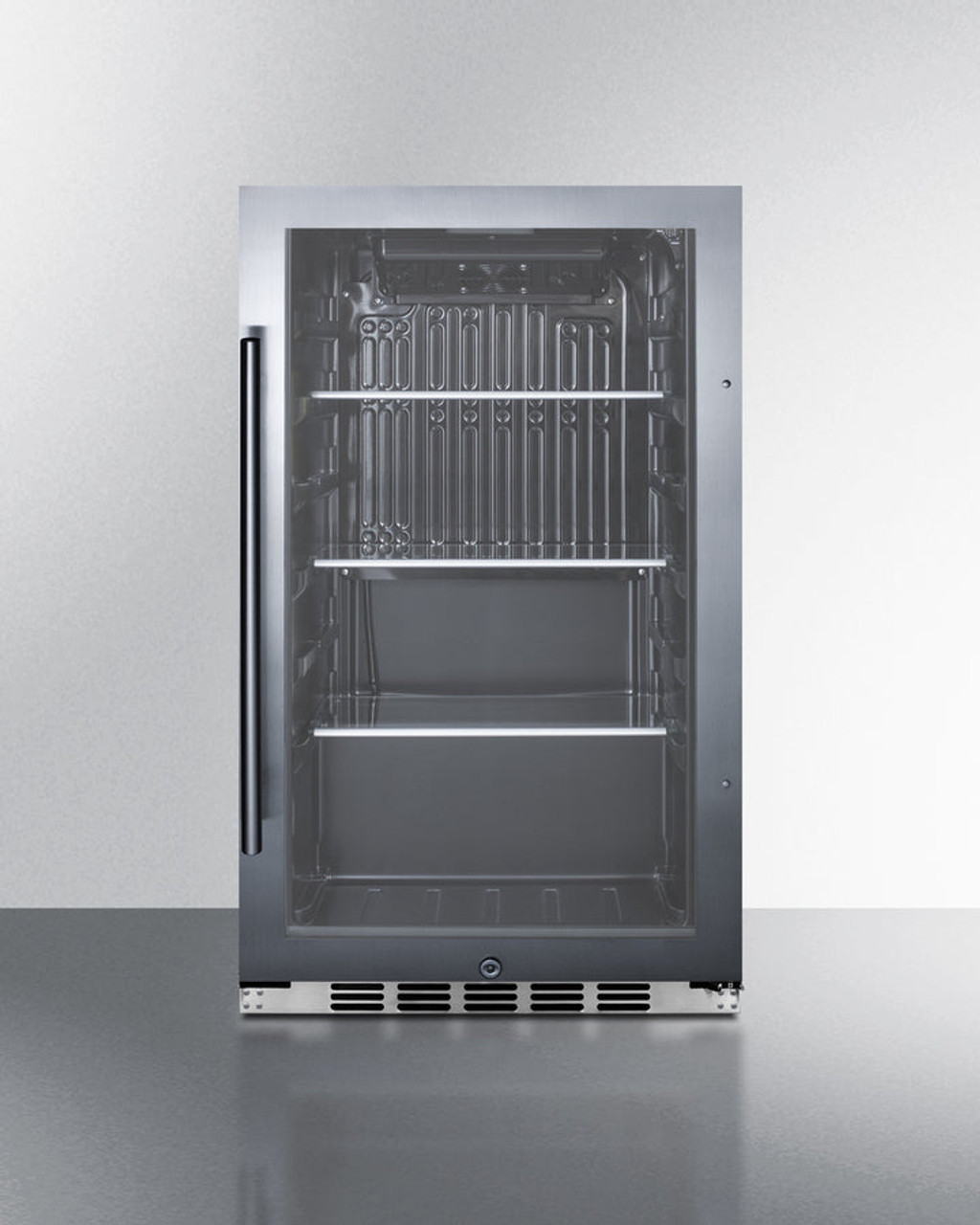 Summit 19-Inch Outdoor Beverage Center with High Handle and Stainless Steel - SPR488BOSH34CSS