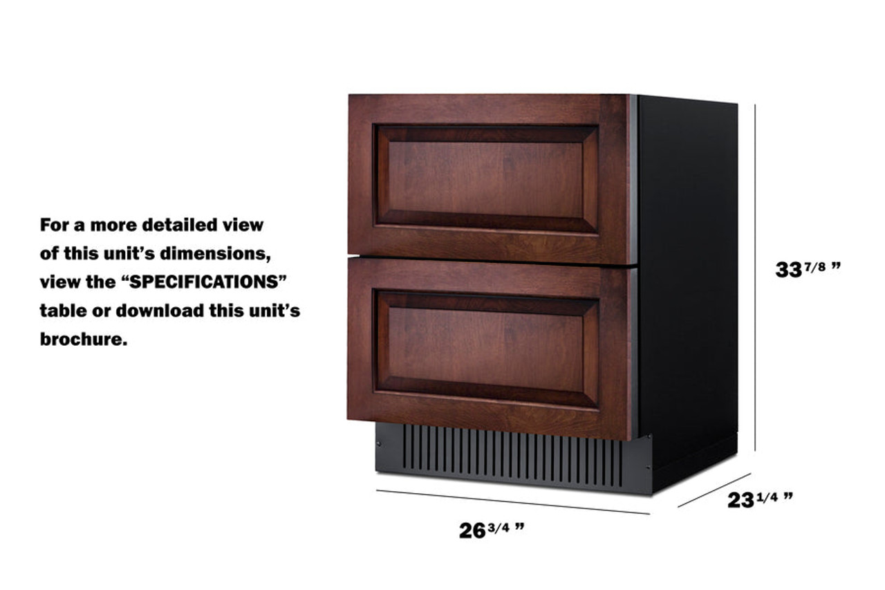 Summit 27-Inch Wide 2-Drawer All-Refrigerator - SPR275OS2DPNR