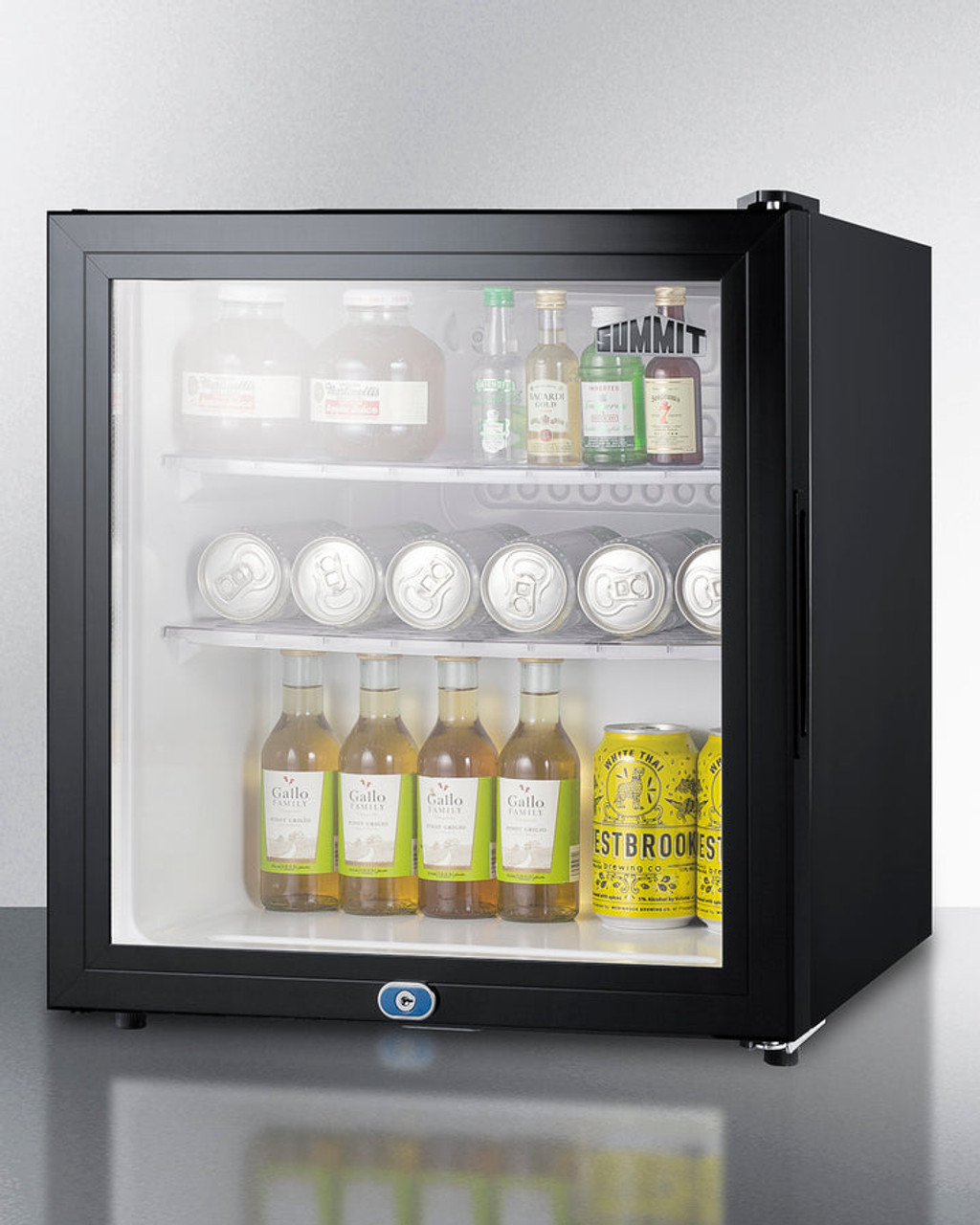 Summit - 18 Inch Freestanding Compact Refrigerator minibar with front lock - MB43GL
