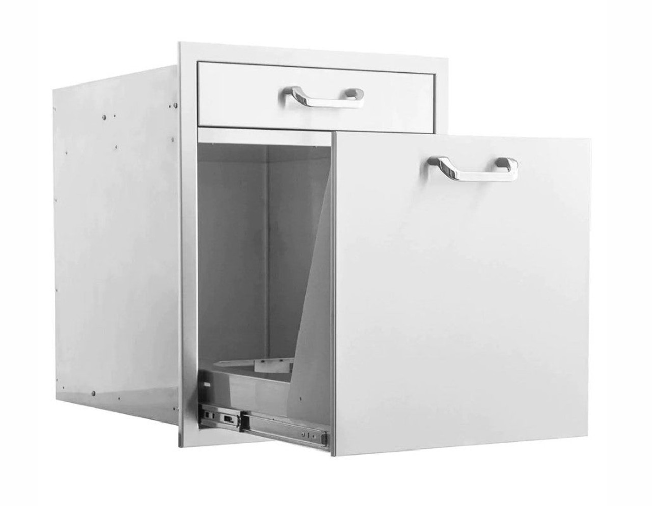Eloquence 260 Series 20 Inch Single Drawer & Roll Out Trash/Recycling Bin Combo - Eloquence-260-TR-DR1