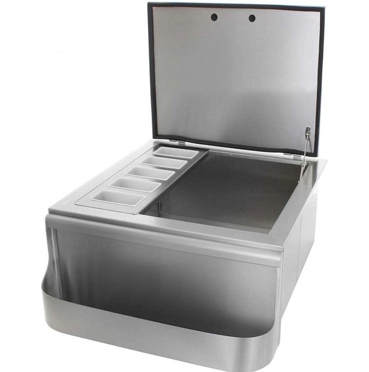 Eloquence 260 Series 18 Inch Slide In Ice Bin Cooler With Speed Rail & Condiment Holder - Eloquence-260-18SI