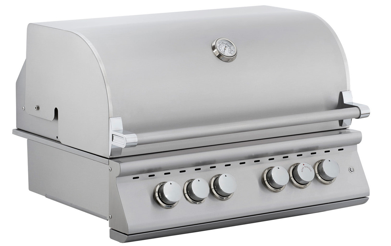 Premium Drop-In 5 Burner Stainless Steel Bbq Grill w/ back burner Grandeur - 40BQR-Grandeur