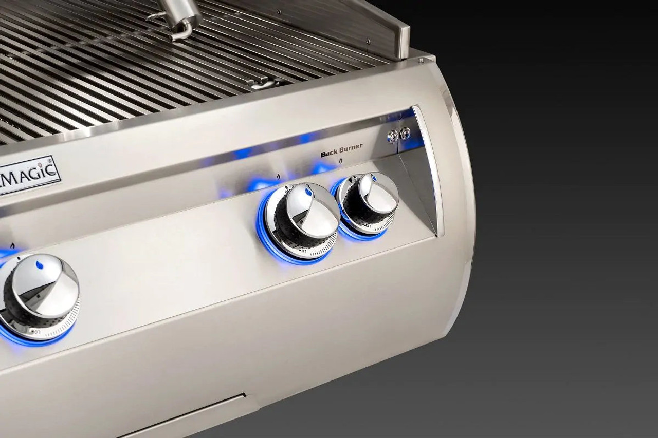 Fire Magic Echelon Diamond E660i 30-Inch Propane Gas Built-In Grill with Backburner, Rotisserie Kit and Analog Thermometer - E660I-8EAP