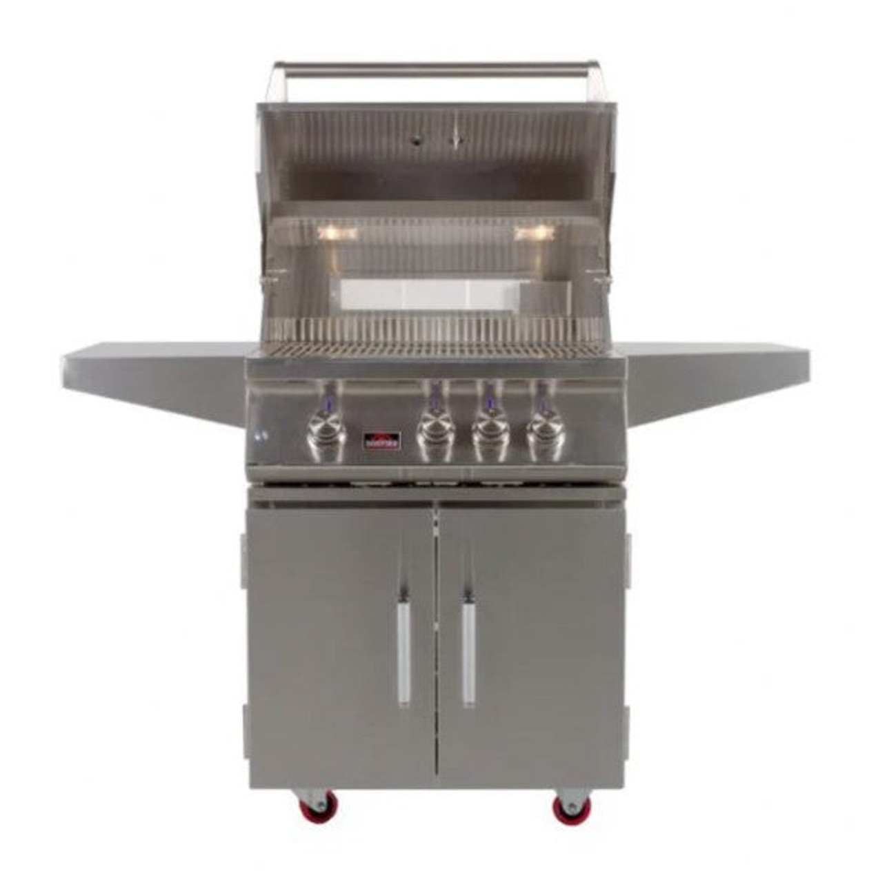 Bonfire Whistler - 28-Inch 3-Burner Freestanding NG Grill with Side Burner and Griddle Plate - PCKG1CBF3DD-NGSBGP