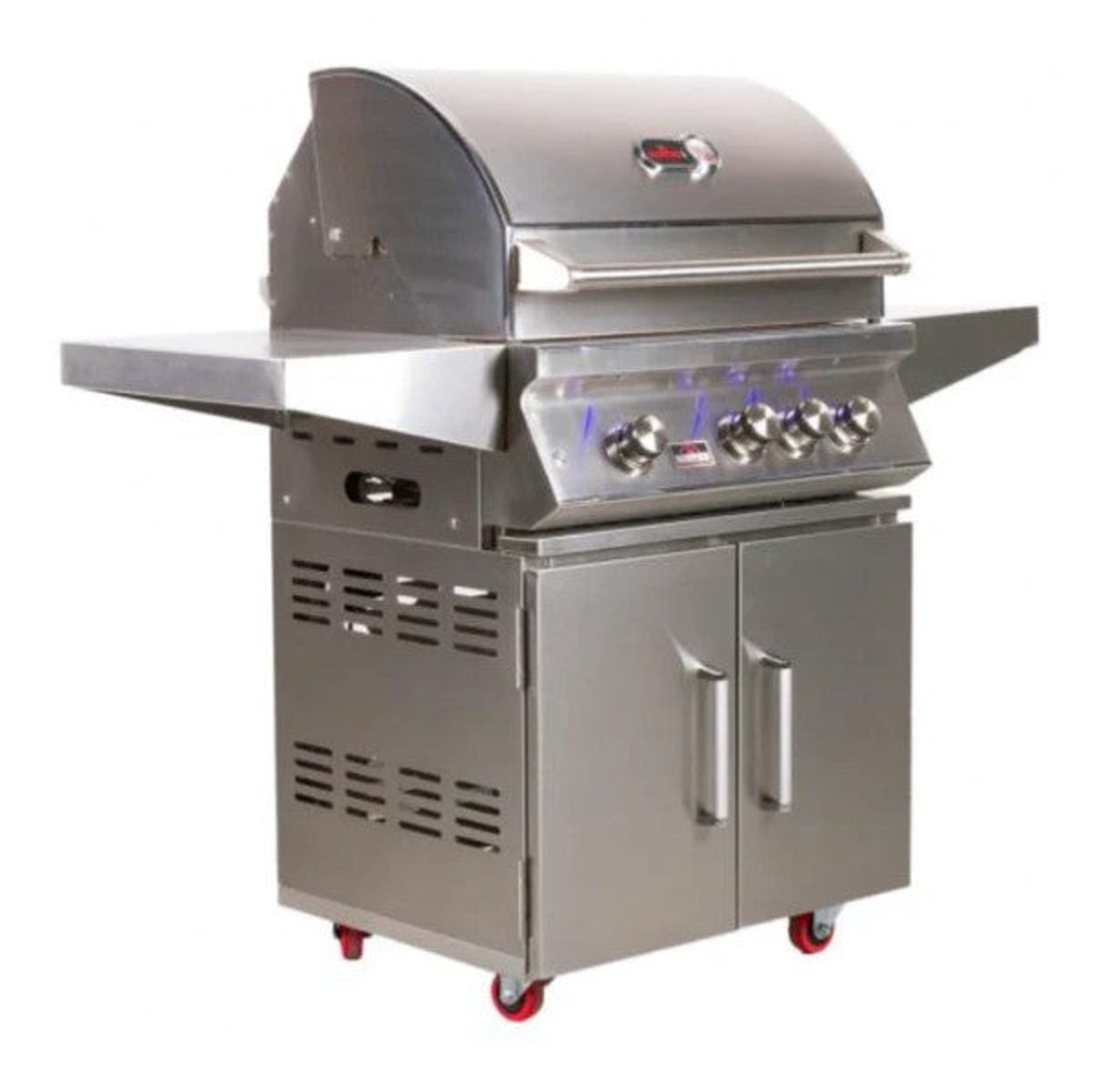 Bonfire Whistler - 28-Inch 3-Burner Freestanding NG Grill with Side Burner and Griddle Plate - PCKG1CBF3DD-NGSBGP