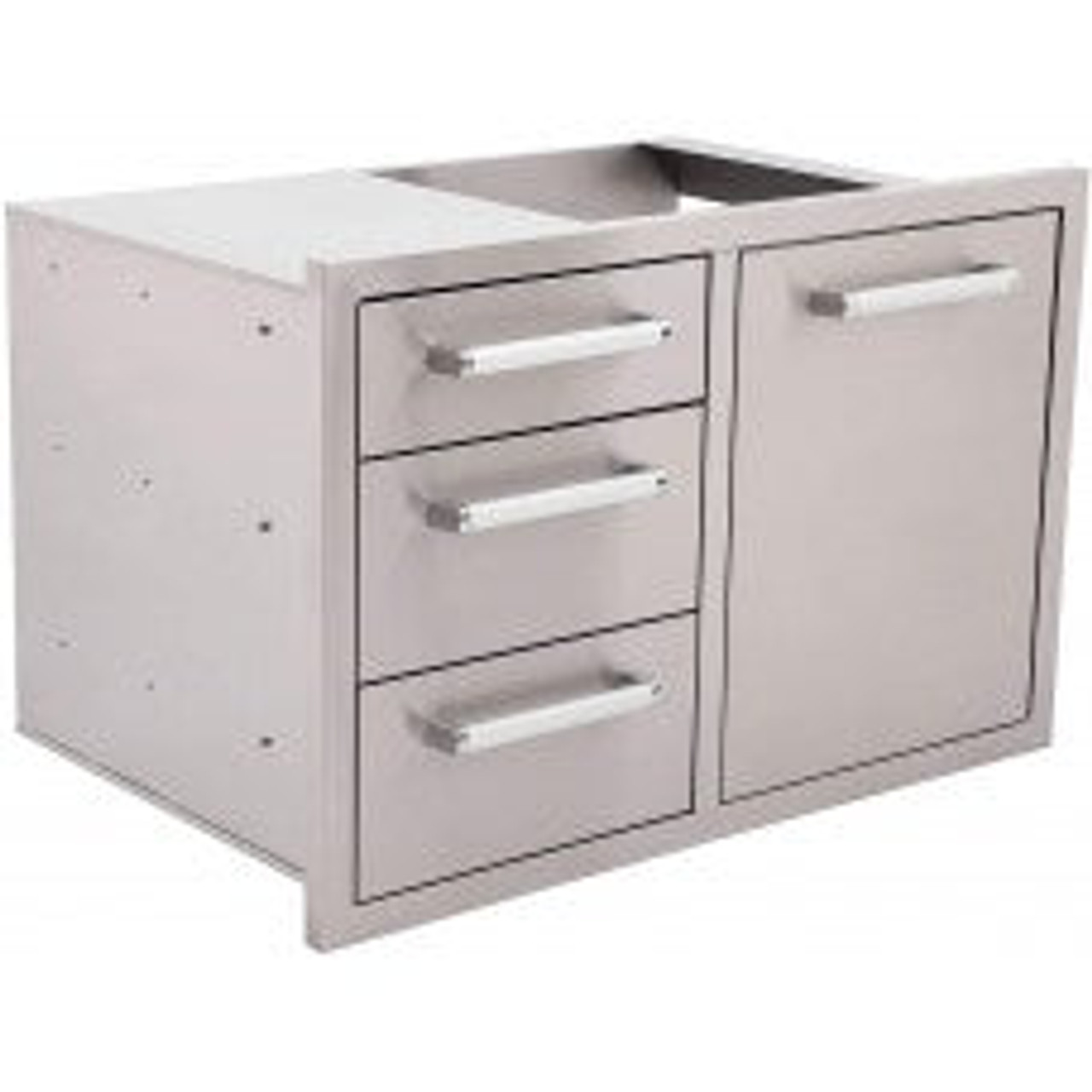 Bonfire Whistler - 42-Inch 5-Burner Built-In NGGrill with Side Burner and Triple Drawer and Trash Combo - PCKG1CBB500-NGSBTDT