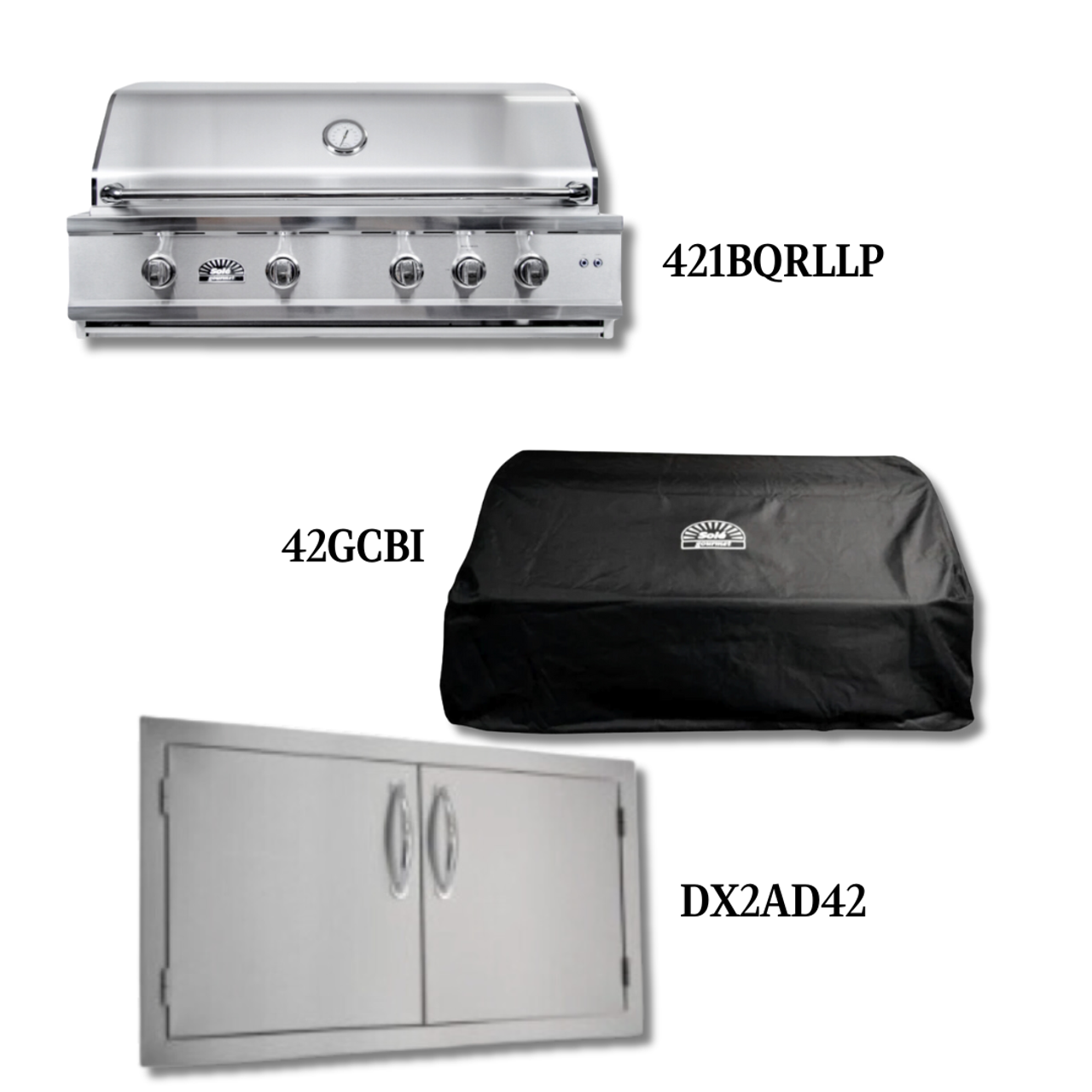 Sole Gourmet 421BQRLLP Liquid Propane Gas with Cover and Double Access Door - PCKG1-421BQRLLP