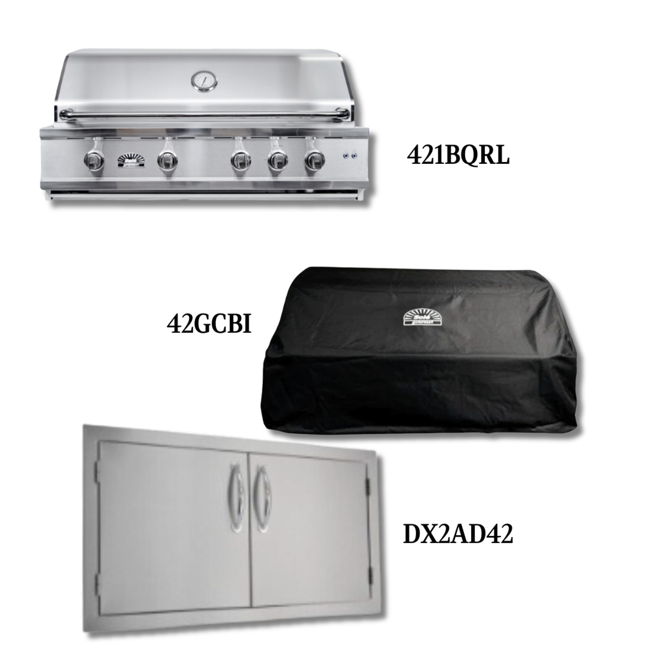 Sole Gourmet 421BQRL Natural Gas with Cover and Double Access Door - PCKG1-421BQRL