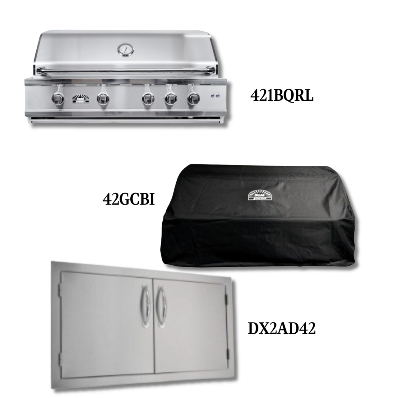Sole Gourmet 421BQRL Natural Gas with Cover and Double Access Door - PCKG1-421BQRL