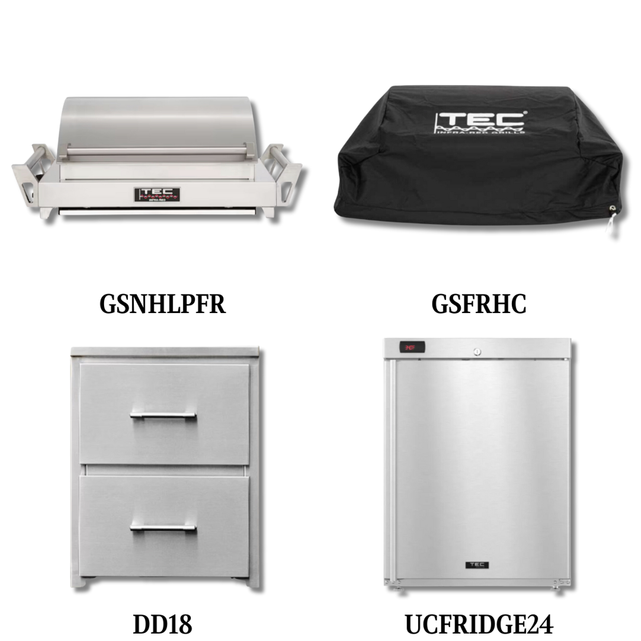 TEC GSNHLPFR Liquid Propane Gas with Cover, and Double Access Drawers and Refrigeration - PCKG2-GSNHLPFR