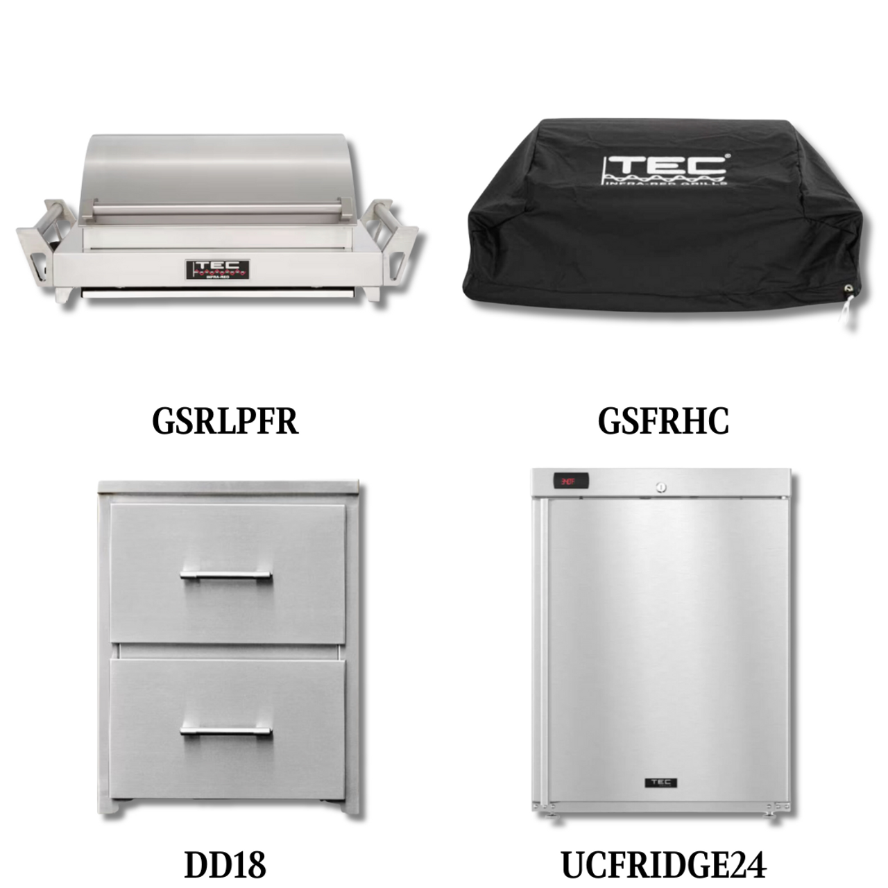 TEC GSRLPFR Liquid Propane Gas with Cover, and Double Access Drawers and Refrigeration - PCKG2-GSRLPFR