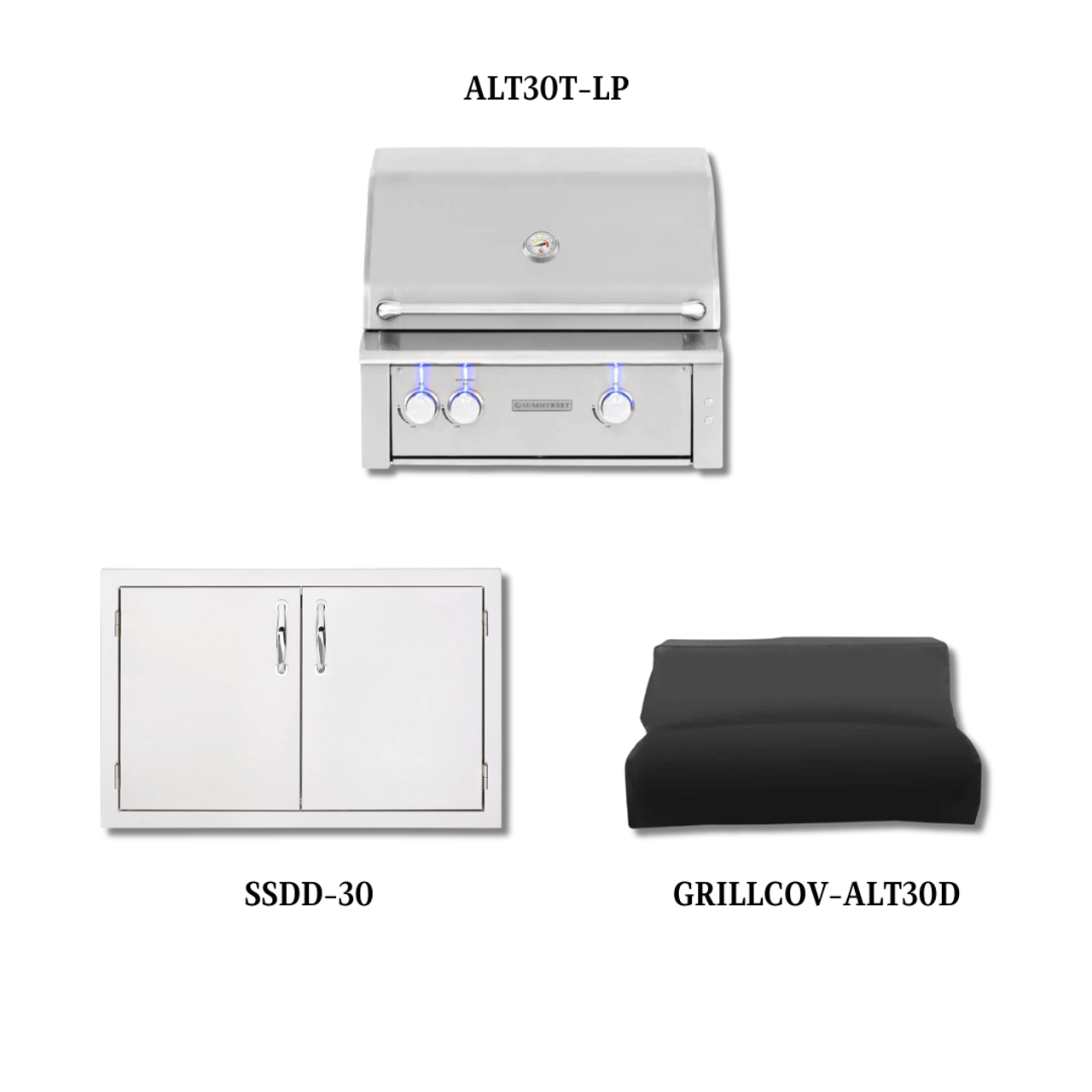 Summerset Alturi ALT30T-LP with Double Access Doors and Cover - ALT30T-LP-PCKG1