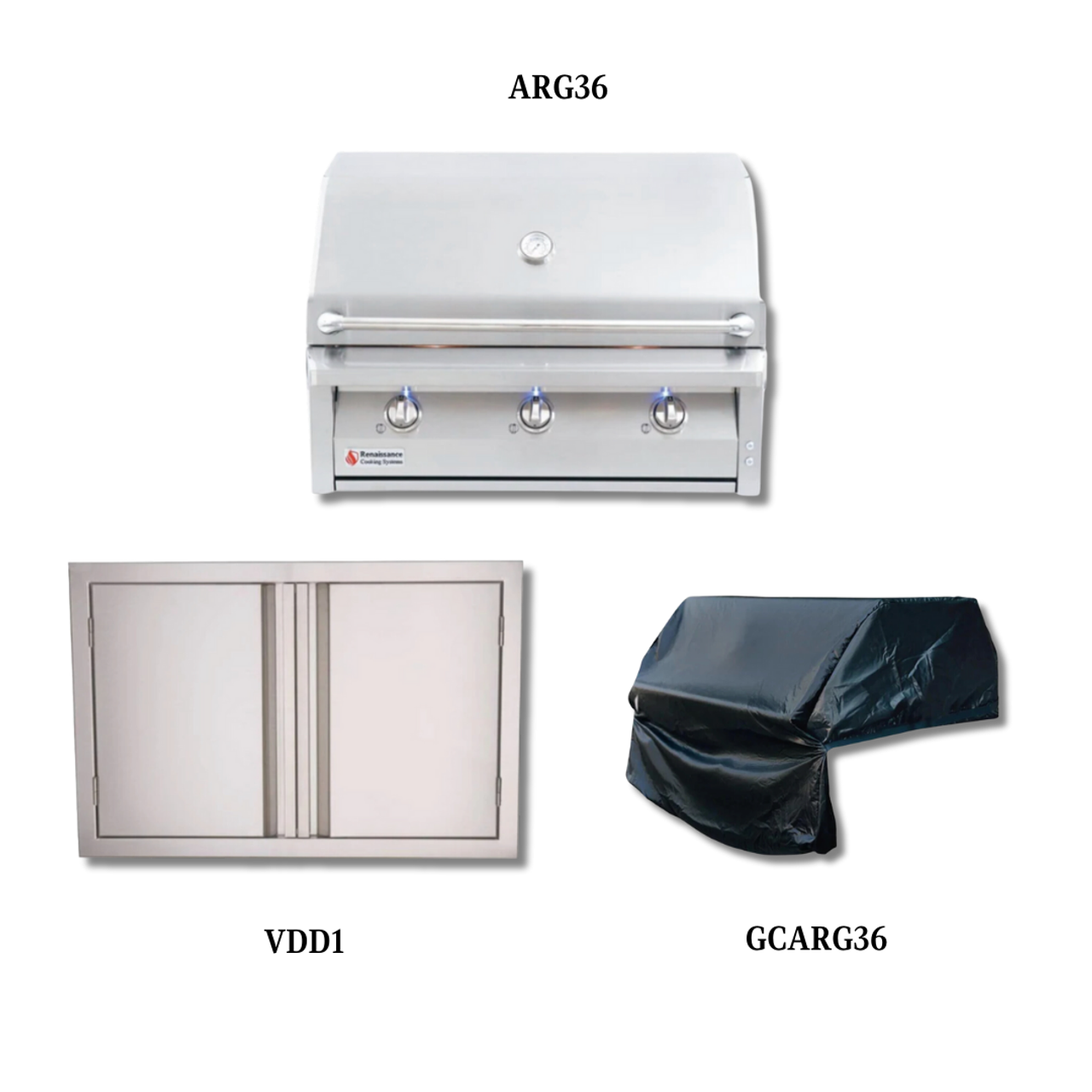 RCS ARG36 NG with Stainless Double Door and Cover - ARG36-PCKG1