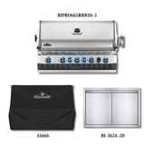 Napoleon Built-In Prestige Pro 665 NG Grill w/Infrared Rear, Cover and Access Door - BIPRO665NG3PCPCKG