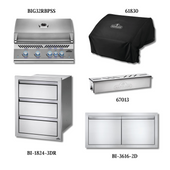 Napoleon Built-In 700 Series 32-Inch LP with Cover, Access Doors, Smoker Box and Triple Drawer - 700S325PCLP-PCKG