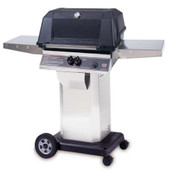 MHP WNK4DD - 57-Inch 2-Burner Stainless Cart Grill with Stainless Steel Shelves and Sear Magic Grids - Natural Gas Grill - WNK4DD-NS + OCOL + OM-N