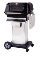 MHP JNR4DD - 37-Inch 2-Burner Stainless Cart Grill with Stainless Steel Shelves and SearMagic Grids - Natural Gas - JNR4DD-NS + OCOL + OM-N