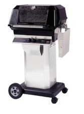 MHP JNR4DD - 37-Inch 2-Burner Stainless Cart Grill with Stainless Steel Shelves and SearMagic Grids - Natural Gas - JNR4DD-NS + OCOL + OM-N