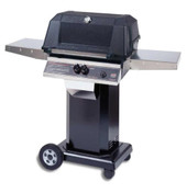 MHP WNK4DD - 57-Inch 2-Burner Black Cart Grill with Stainless Steel Shelves and Stainless Grids - Liquid Propane Gas - WNK4DD-P + OCOLB + OM-P