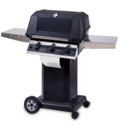 MHP Tri-Burn W3G4DD - 57-Inch 3-Burner Black Cart Grill with Sear MagicGrids - Liquid Propane Gas - W3G4DD-PS + OCOLB + OM-P