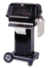 MHP JNR4DD - 37-Inch 2-Burner Black Cart Grill with Stainless Steel Shelves and SearMagic Grids - Natural Gas - JNR4DD-NS + OCOLB + OM-N