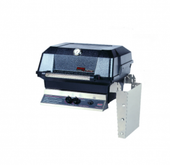MHP Grill 23" Built-In W/ SearMagic Grids, Standard Burners, Cast Aluminum in Propane Gas + MHP Bolt-Down Patio Base for MHP BBQ Grills - JNR4DD-PS + MPB