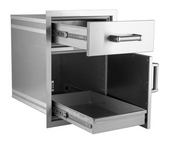 Fire Magic Premium Flush 17-Inch Pantry / Access Drawer Combo - 54018S