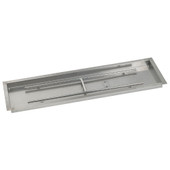 American Fire Glass 48 X 14-Inch Stainless Steel Rectangular Drop-In Pan W/ Built-In Propane Gas H-Burner - SSAFPP48LP
