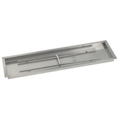 American Fire Glass 48 X 14-Inch Stainless Steel Rectangular Drop-In Pan W/ Built-In Propane Gas H-Burner - SSAFPP48LP