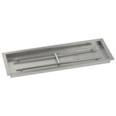 American Fire Glass 36 X 12-Inch Stainless Steel Rectangular Drop-In Pan W/ Built-In Propane Gas H-Burner - SSAFPP36LP
