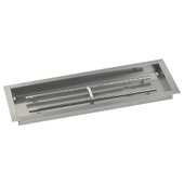 American Fire Glass 30 X 10-Inch Stainless Steel Rectangular Drop-In Pan W/ Built-In Propane Gas H-Burner - SSAFPP30LP