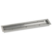 American Fireglass 72 X 6-Inch Stainless Steel Linear Drop-In Fire Pit Pan W/ Built-In Propane Gas H-Burner - SSLCB72LP