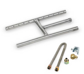 American Fire Glass 12 X 6-Inch Stainless Steel H-Style Burner Natural Gas - SSH12