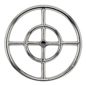 American Fire Glass 12-Inch Stainless Steel Double-Ring Propane Gas Burner W/ 1/2-Inch Inlet - SSFR12LP