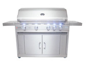 RCS Cutlass Pro - 42-Inch 4-Burner Freestanding Grill with Rear Infrared Burner and Blue LED Lights - Liquid Propane Gas - RON42ALP + RONJC