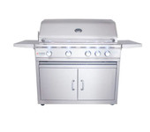 RCS Cutlass Pro - 38-Inch 4-Burner Freestanding Grill with Blue LED Lights and Rear Burner - Liquid Propane Gas - RON38ALP + RONKC