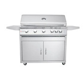 RCS Premier - 40-Inch 5-Burner Freestanding Grill with Blue LED Lights and Rear Burner - Natural Gas - RJC40ALCK