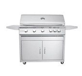 RCS Premier - 40-Inch 5-Burner Freestanding Grill with Blue LED Lights and Rear Burner - Natural Gas - RJC40ALCK