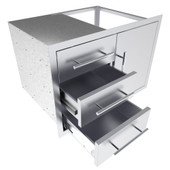 Sunstone 30 Inch Texan Series Triple Drawer Door Combo with Removable Support Frame - TEX-30TDDC