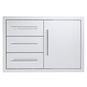 Sunstone 30 Inch Texan Series Triple Drawer Door Combo with Removable Support Frame - TEX-30TDDC