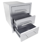 Sunstone 16 Inch Texan Series Large Triple Drawer Unit - TEX-16TD