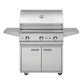 Delta Heat - 32-Inch 3-Burner Freestanding Grill - Natural Gas - DHBQ32G-DN + DHGB32-C