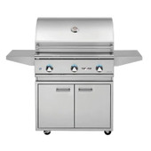 Delta Heat - 32-Inch 3-Burner Freestanding Grill - Natural Gas - DHBQ32G-DN + DHGB32-C