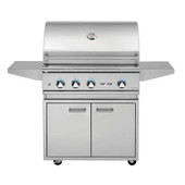 Delta Heat - 32-Inch 3-Burner Freestanding Grill with Infrared Rotisserie Burner - Natural Gas - DHBQ32R-DN + DHGB32-C