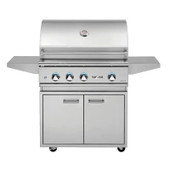Delta Heat - 32-Inch 3-Burner Freestanding Grill with Infrared Rotisserie Burner - Natural Gas - DHBQ32R-DN + DHGB32-C