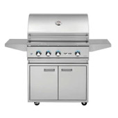 Delta Heat - 32-Inch 3-Burner Freestanding Grill with Infrared Rotisserie Burner - Liquid Propane Gas - DHBQ32R-DL + DHGB32-C