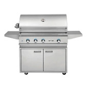 Delta Heat - 38-Inch 3-Burner Freestanding Grill - Liquid Propane Gas with Infrared Rotisserie Burner On Cart - DHBQ38R-DL + DHGB38-C