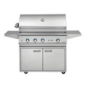 Delta Heat - 38-Inch 3-Burner Freestanding Grill - Liquid Propane Gas with Infrared Rotisserie Burner On Cart - DHBQ38R-DL + DHGB38-C